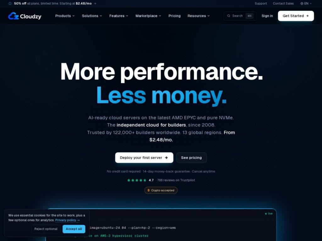 Cloudzy — Corporate & Industry website | Lenzit portfolio